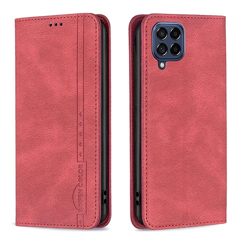 Funda de Cuero Cartera con Soporte Carcasa B15F para Samsung Galaxy M53 5G Rojo