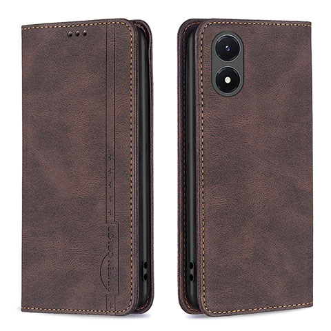 Funda de Cuero Cartera con Soporte Carcasa B15F para Vivo Y02S Marron