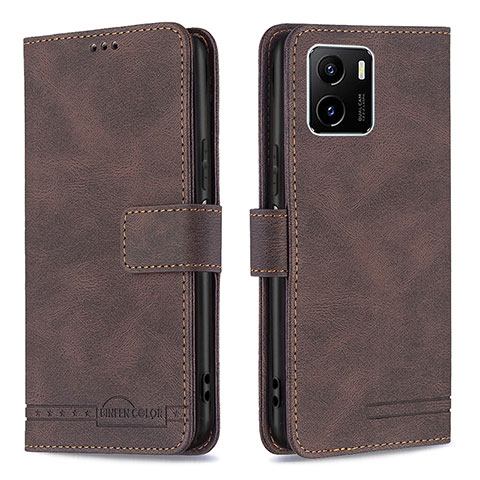 Funda de Cuero Cartera con Soporte Carcasa B15F para Vivo Y15C Marron