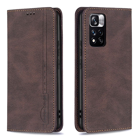 Funda de Cuero Cartera con Soporte Carcasa B15F para Xiaomi Mi 11i 5G (2022) Marron