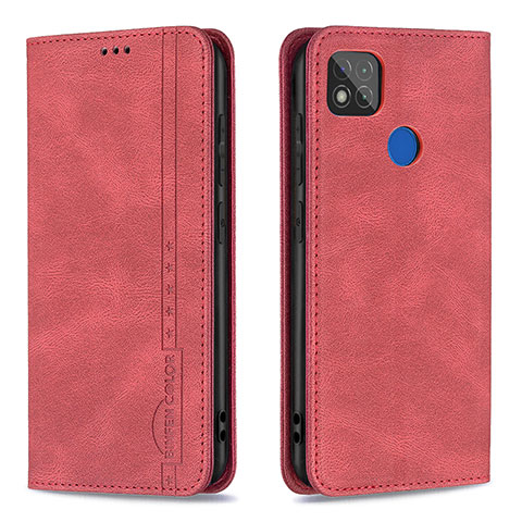 Funda de Cuero Cartera con Soporte Carcasa B15F para Xiaomi POCO C3 Rojo