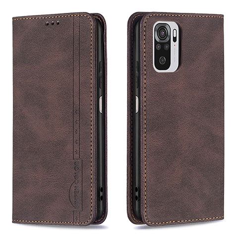 Funda de Cuero Cartera con Soporte Carcasa B15F para Xiaomi Poco M5S Marron