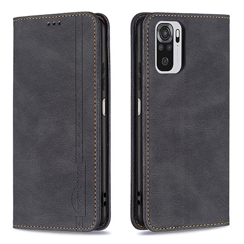 Funda de Cuero Cartera con Soporte Carcasa B15F para Xiaomi Poco M5S Negro