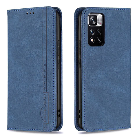 Funda de Cuero Cartera con Soporte Carcasa B15F para Xiaomi Poco X4 NFC Azul