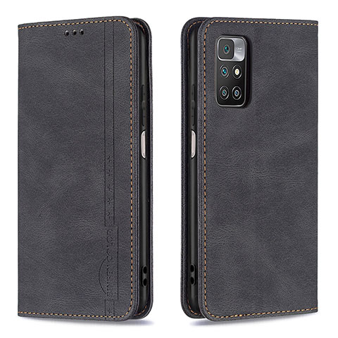 Funda de Cuero Cartera con Soporte Carcasa B15F para Xiaomi Redmi 10 4G Negro