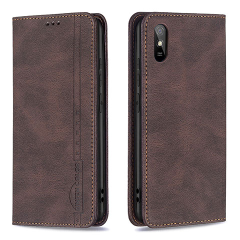 Funda de Cuero Cartera con Soporte Carcasa B15F para Xiaomi Redmi 9i Marron