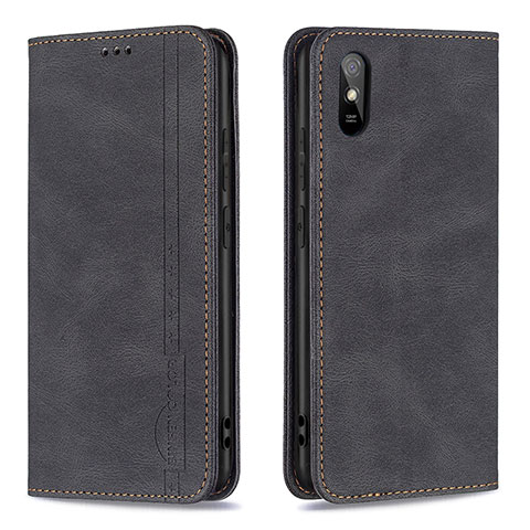 Funda de Cuero Cartera con Soporte Carcasa B15F para Xiaomi Redmi 9i Negro