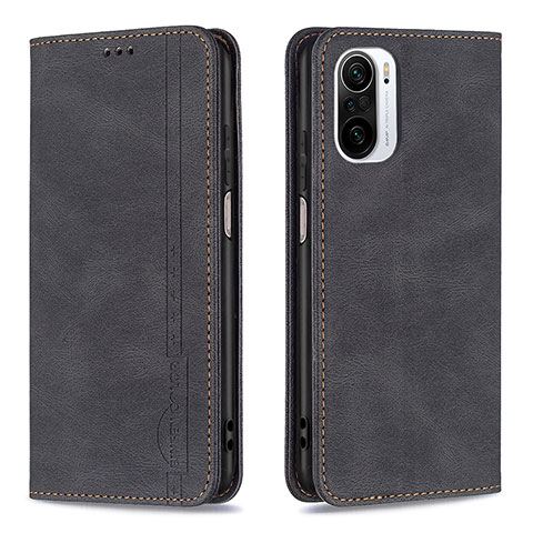 Funda de Cuero Cartera con Soporte Carcasa B15F para Xiaomi Redmi K40 Pro 5G Negro