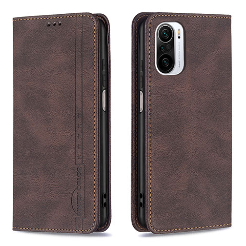 Funda de Cuero Cartera con Soporte Carcasa B15F para Xiaomi Redmi K40 Pro+ Plus 5G Marron