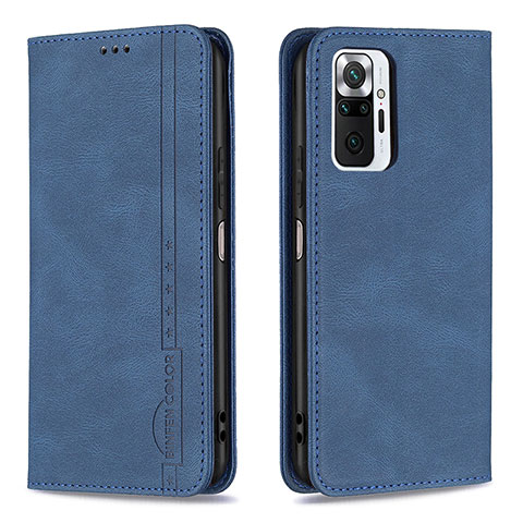 Funda de Cuero Cartera con Soporte Carcasa B15F para Xiaomi Redmi Note 10 Pro 4G Azul