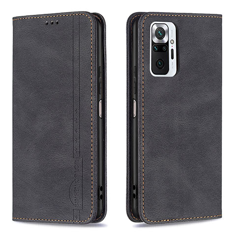 Funda de Cuero Cartera con Soporte Carcasa B15F para Xiaomi Redmi Note 10 Pro 4G Negro