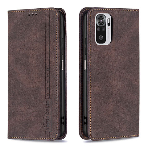 Funda de Cuero Cartera con Soporte Carcasa B15F para Xiaomi Redmi Note 10S 4G Marron