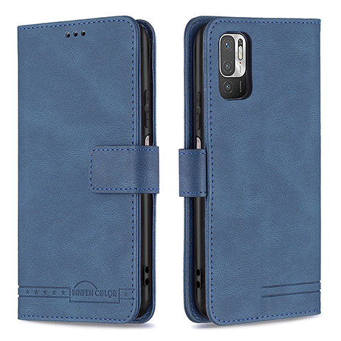 Funda de Cuero Cartera con Soporte Carcasa B15F para Xiaomi Redmi Note 10T 5G Azul