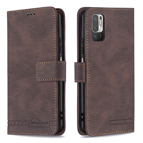 Funda de Cuero Cartera con Soporte Carcasa B15F para Xiaomi Redmi Note 10T 5G Marron