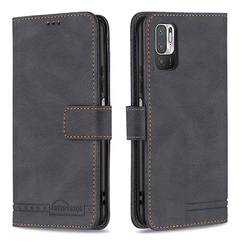 Funda de Cuero Cartera con Soporte Carcasa B15F para Xiaomi Redmi Note 10T 5G Negro