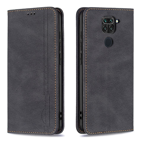 Funda de Cuero Cartera con Soporte Carcasa B15F para Xiaomi Redmi Note 9 Negro