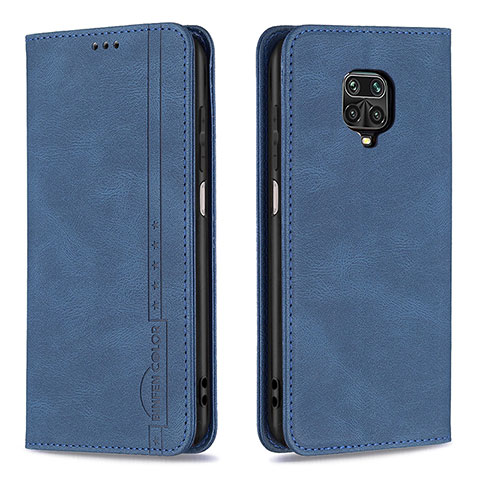 Funda de Cuero Cartera con Soporte Carcasa B15F para Xiaomi Redmi Note 9 Pro Max Azul