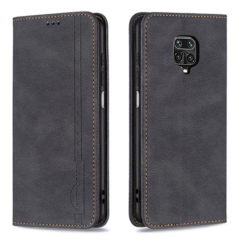 Funda de Cuero Cartera con Soporte Carcasa B15F para Xiaomi Redmi Note 9 Pro Negro