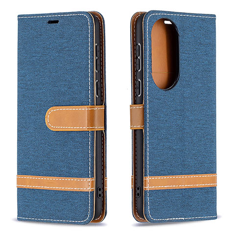 Funda de Cuero Cartera con Soporte Carcasa B16F para Huawei P50 Azul