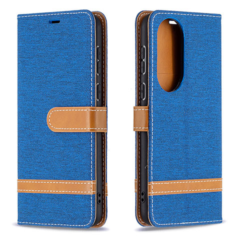 Funda de Cuero Cartera con Soporte Carcasa B16F para Huawei P50 Azul Real