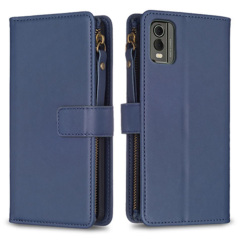 Funda de Cuero Cartera con Soporte Carcasa B16F para Nokia C210 Azul