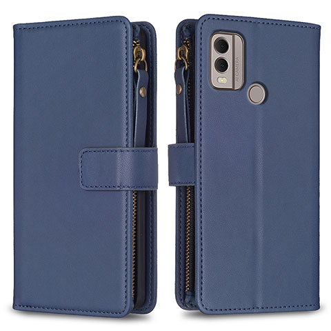 Funda de Cuero Cartera con Soporte Carcasa B16F para Nokia C22 Azul