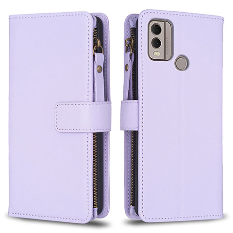 Funda de Cuero Cartera con Soporte Carcasa B16F para Nokia C22 Purpura Claro