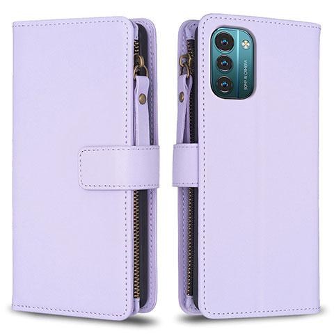 Funda de Cuero Cartera con Soporte Carcasa B16F para Nokia G11 Purpura Claro