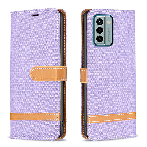 Funda de Cuero Cartera con Soporte Carcasa B16F para Nokia G22 Purpura Claro