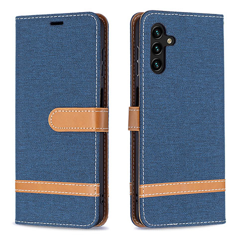 Funda de Cuero Cartera con Soporte Carcasa B16F para Samsung Galaxy A04s Azul Real