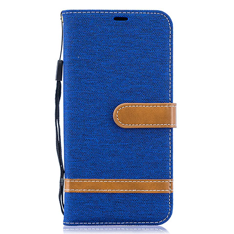 Funda de Cuero Cartera con Soporte Carcasa B16F para Samsung Galaxy A10 Azul