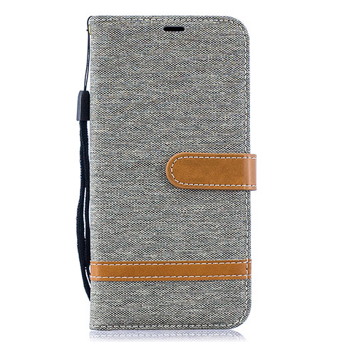 Funda de Cuero Cartera con Soporte Carcasa B16F para Samsung Galaxy A10 Gris