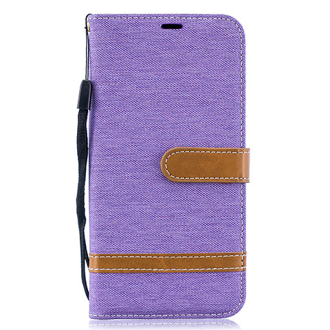 Funda de Cuero Cartera con Soporte Carcasa B16F para Samsung Galaxy A10 Purpura Claro