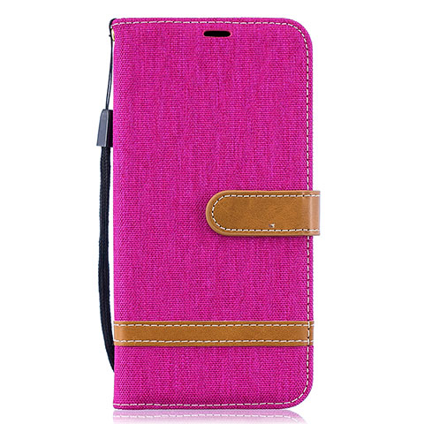 Funda de Cuero Cartera con Soporte Carcasa B16F para Samsung Galaxy A10 Rosa Roja