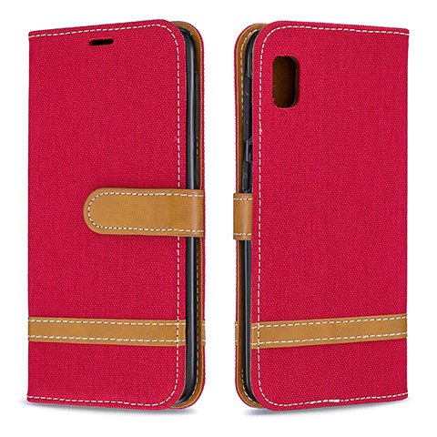 Funda de Cuero Cartera con Soporte Carcasa B16F para Samsung Galaxy A10e Rojo