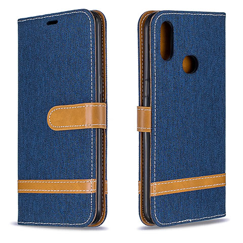 Funda de Cuero Cartera con Soporte Carcasa B16F para Samsung Galaxy A10s Azul Real