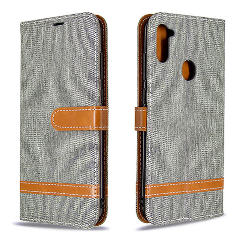 Funda de Cuero Cartera con Soporte Carcasa B16F para Samsung Galaxy A11 Gris