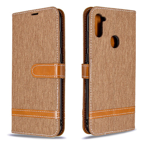 Funda de Cuero Cartera con Soporte Carcasa B16F para Samsung Galaxy A11 Oro