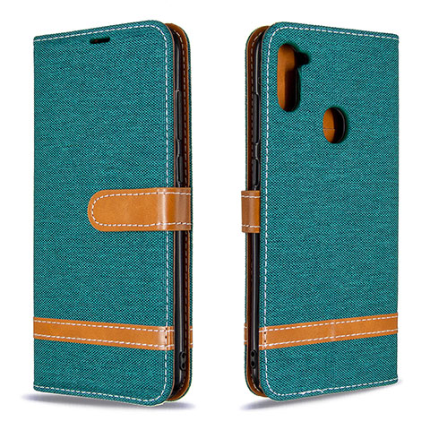 Funda de Cuero Cartera con Soporte Carcasa B16F para Samsung Galaxy A11 Verde