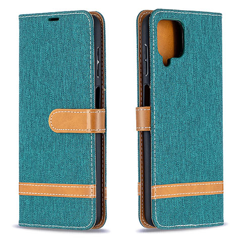 Funda de Cuero Cartera con Soporte Carcasa B16F para Samsung Galaxy A12 Nacho Verde