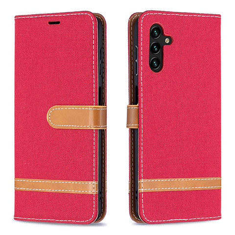 Funda de Cuero Cartera con Soporte Carcasa B16F para Samsung Galaxy A13 5G Rojo