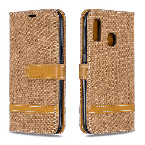 Funda de Cuero Cartera con Soporte Carcasa B16F para Samsung Galaxy A20e Oro