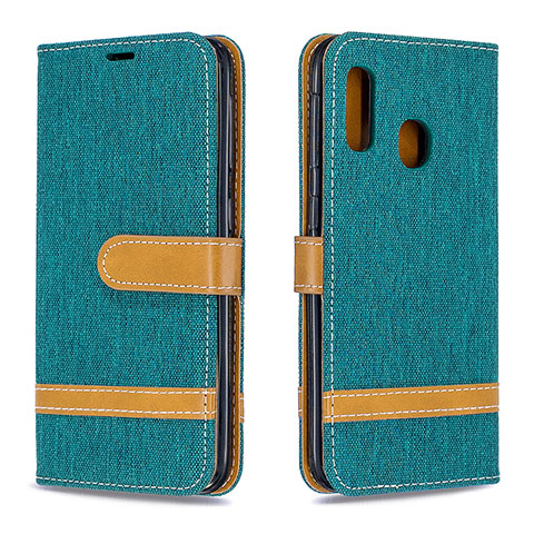 Funda de Cuero Cartera con Soporte Carcasa B16F para Samsung Galaxy A20e Verde