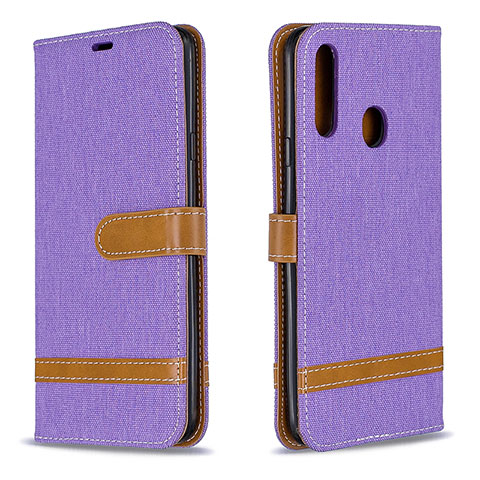 Funda de Cuero Cartera con Soporte Carcasa B16F para Samsung Galaxy A20s Purpura Claro