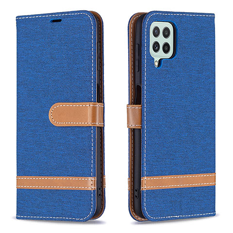 Funda de Cuero Cartera con Soporte Carcasa B16F para Samsung Galaxy A22 4G Azul