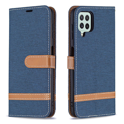 Funda de Cuero Cartera con Soporte Carcasa B16F para Samsung Galaxy A22 4G Azul Real