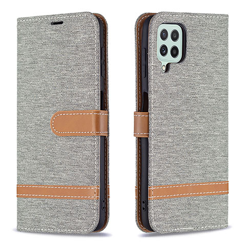 Funda de Cuero Cartera con Soporte Carcasa B16F para Samsung Galaxy A22 4G Gris