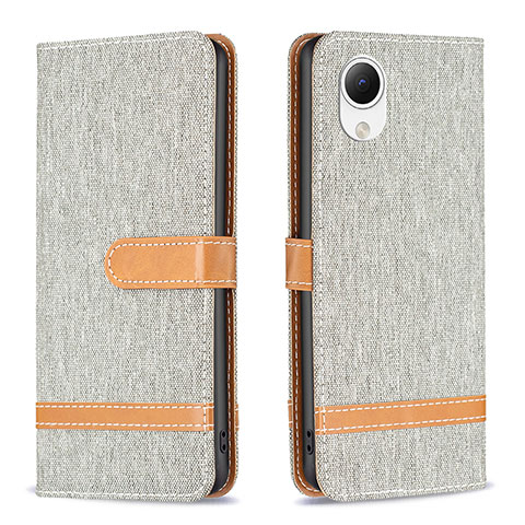 Funda de Cuero Cartera con Soporte Carcasa B16F para Samsung Galaxy A23s Gris