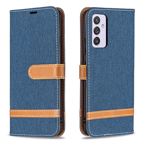 Funda de Cuero Cartera con Soporte Carcasa B16F para Samsung Galaxy A24 4G Azul Real