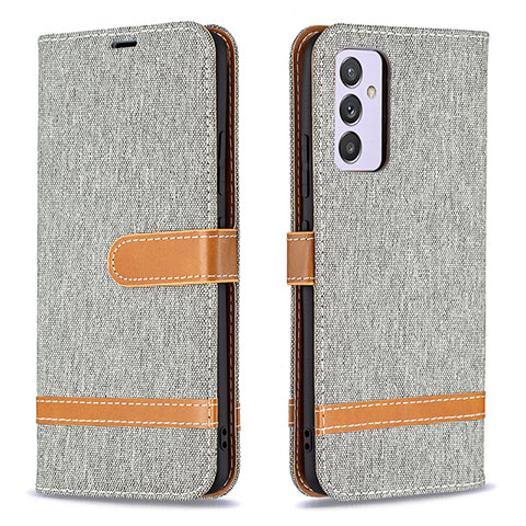 Funda de Cuero Cartera con Soporte Carcasa B16F para Samsung Galaxy A24 4G Gris